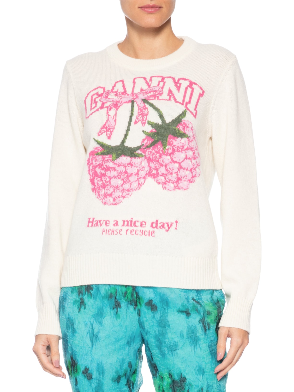 Suéter Feminino Graphic Wool Off White Ganni
