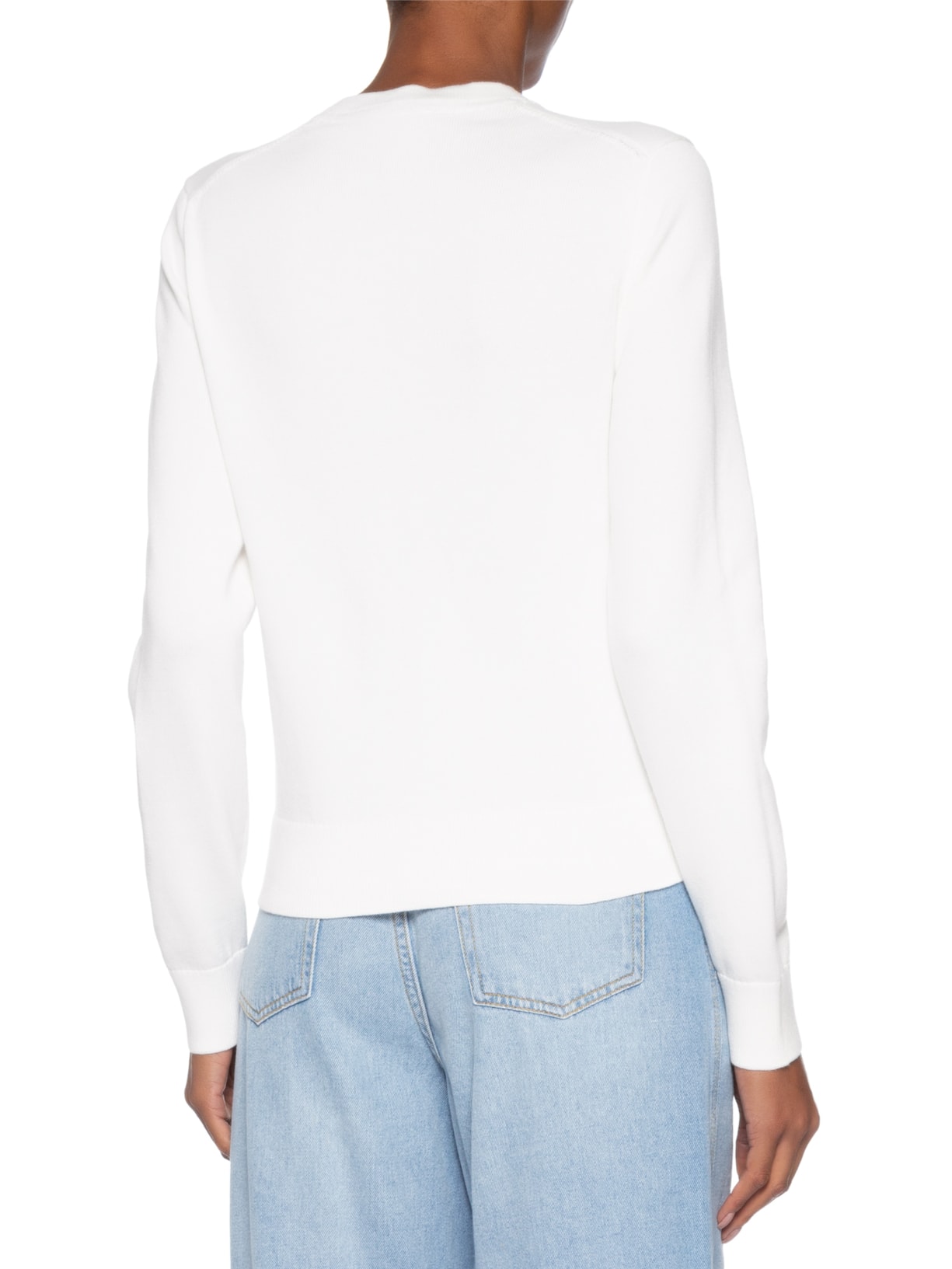 Suéter Feminino Intarsia Graphic Ls C-NK Branco Tommy Hilfiger