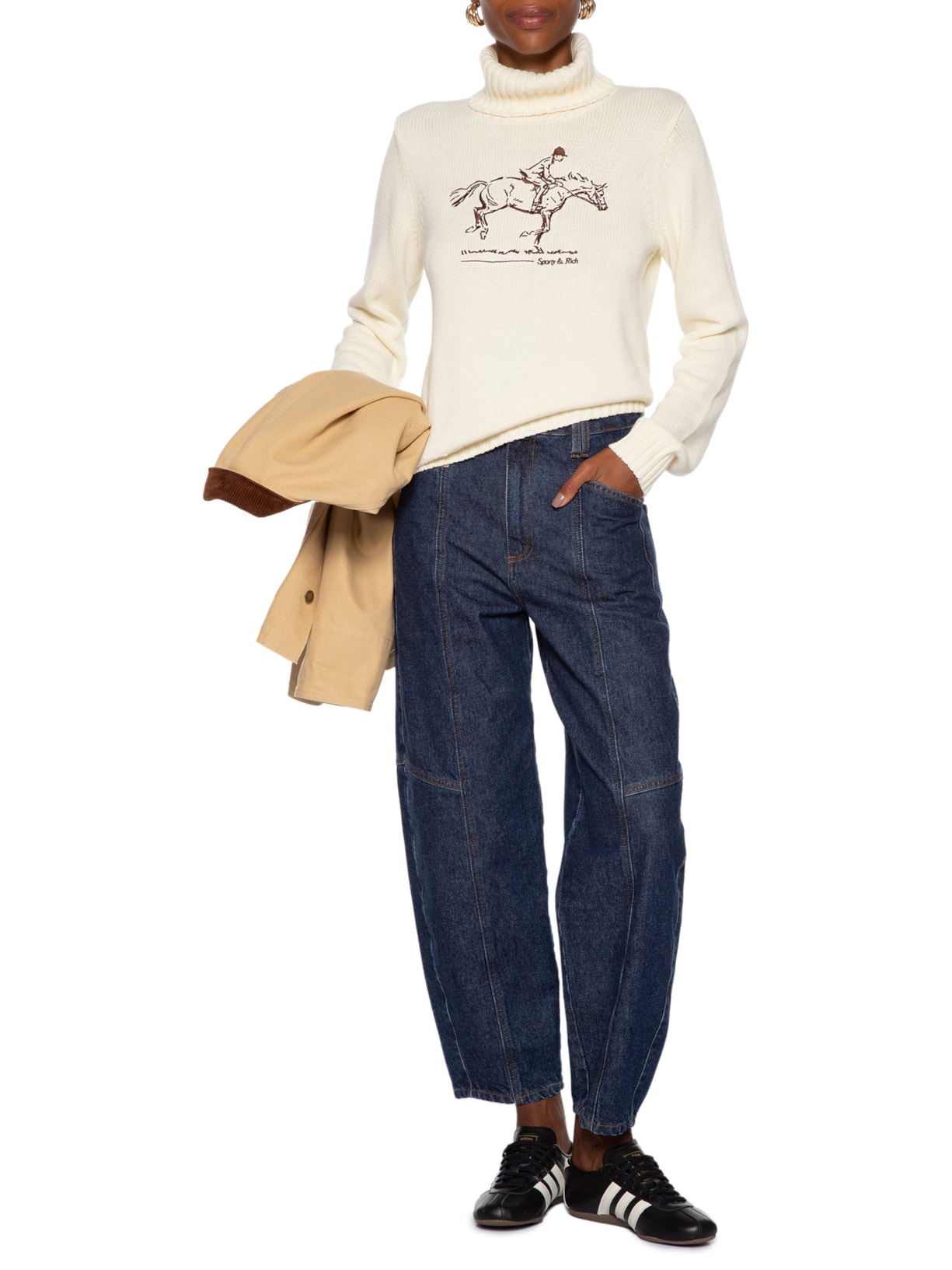 Suéter Feminino Knitted Turtleneck Off White Sporty & Rich