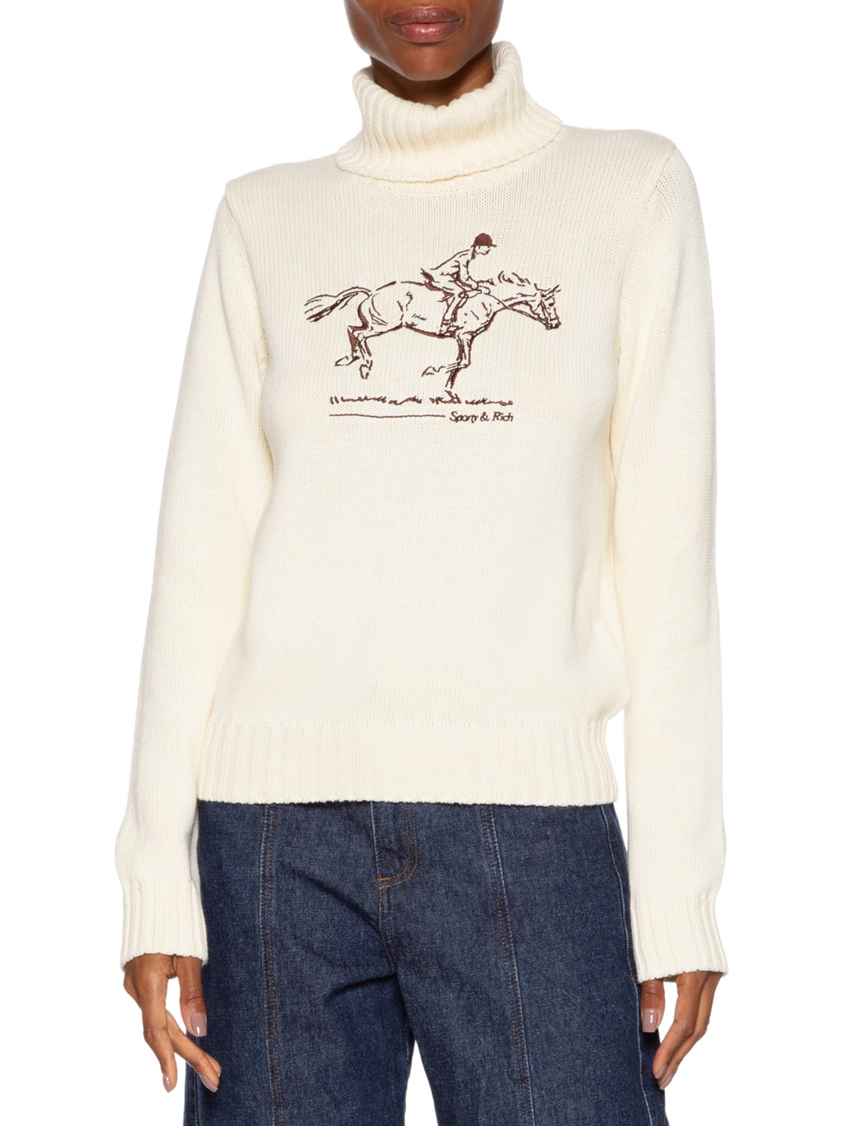 Suéter Feminino Knitted Turtleneck Off White Sporty & Rich