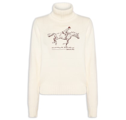 Suéter Feminino Knitted Turtleneck - Off White