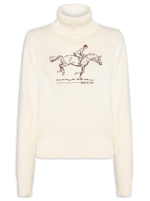 Suéter Feminino Knitted Turtleneck - Off White