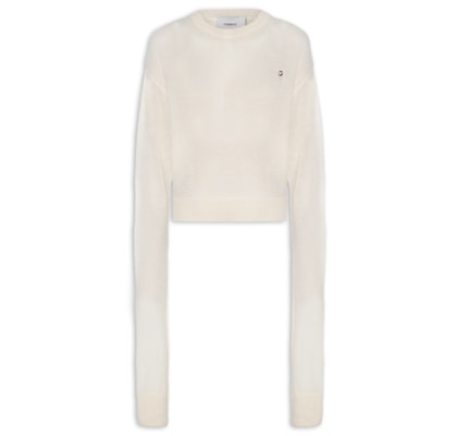 Suéter Feminino Knotted Sleevens Jumper - Off White