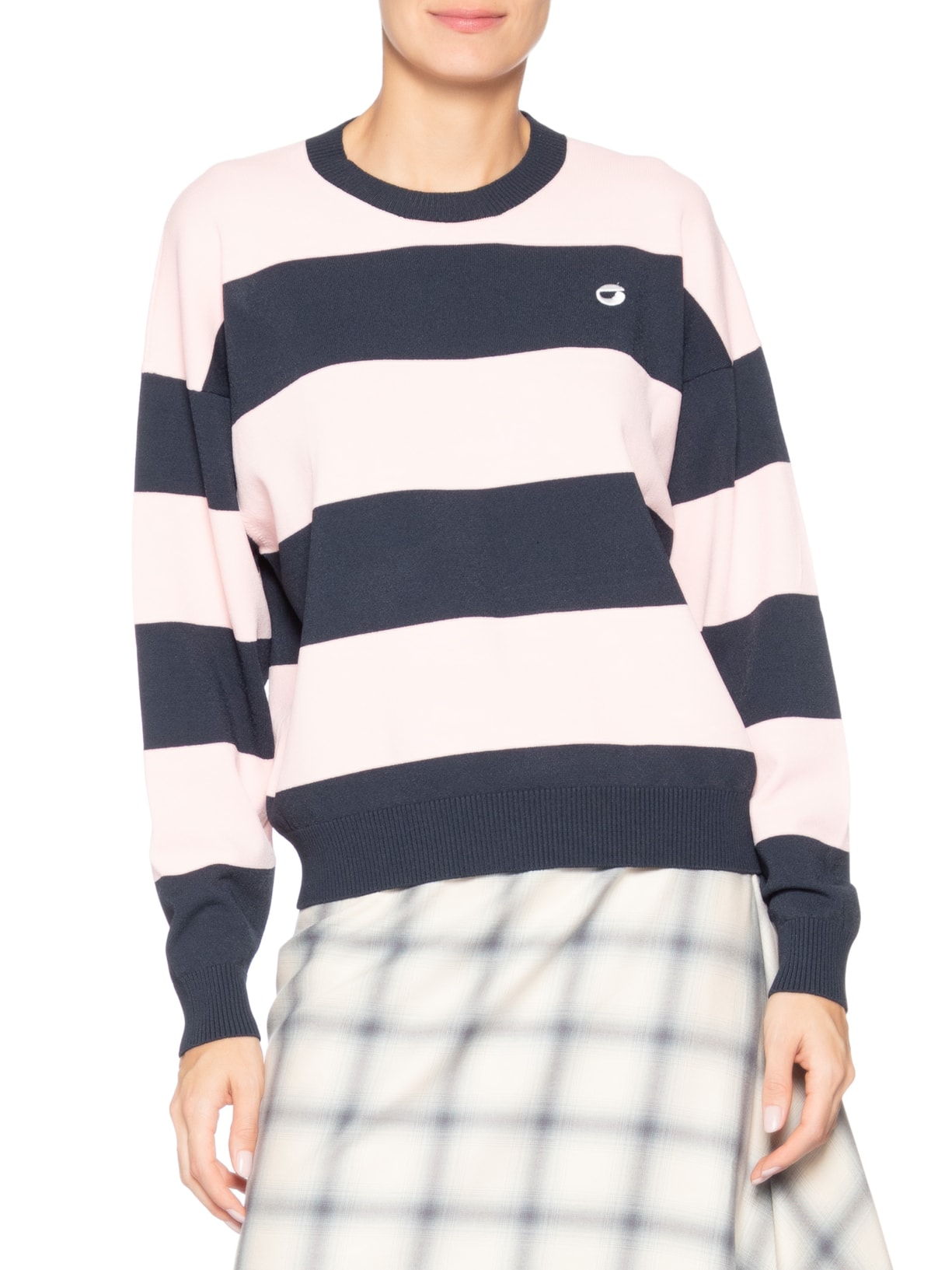 Suéter Feminino Listrado Crewneck Azul Coperni