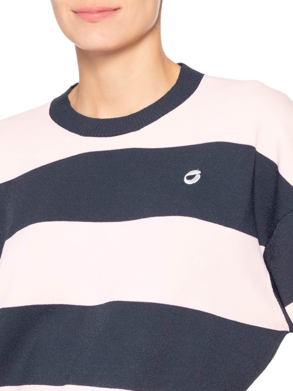 Suéter Feminino Listrado Crewneck Azul Coperni