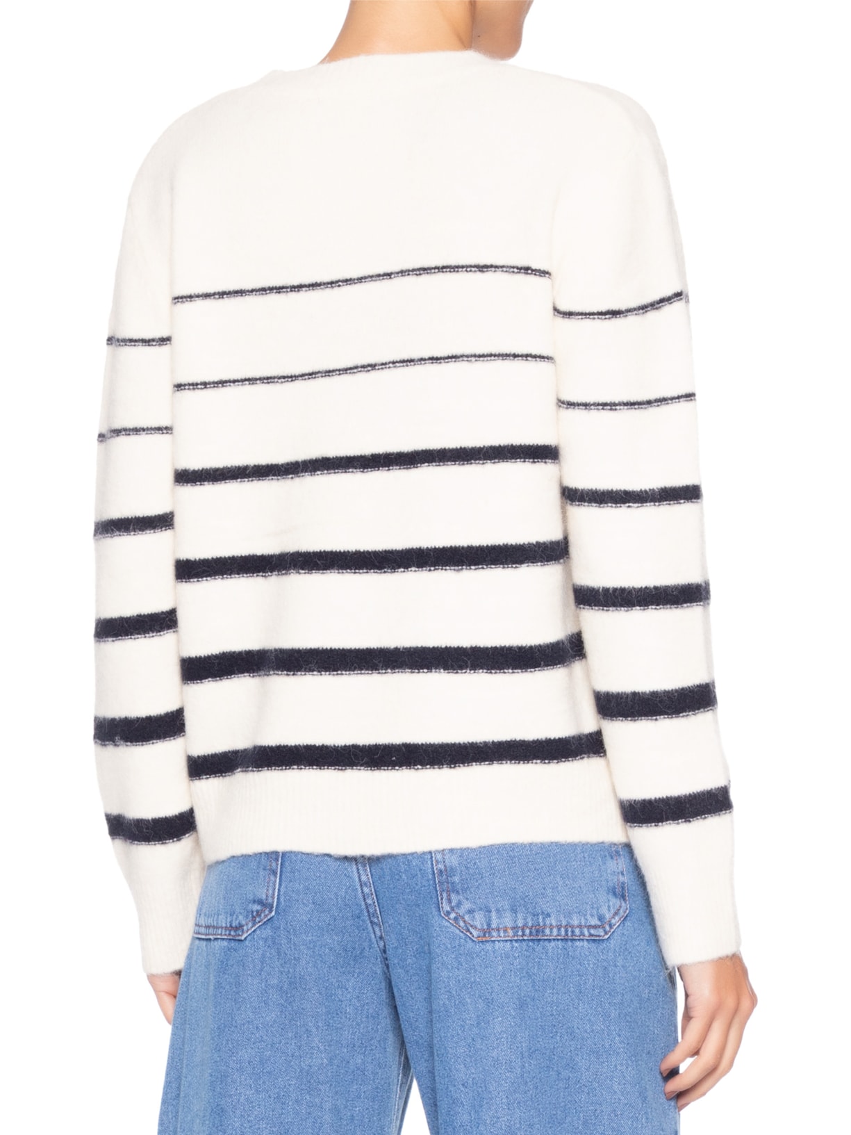 Suéter Feminino Listrado Em Tricot Off White Market 33