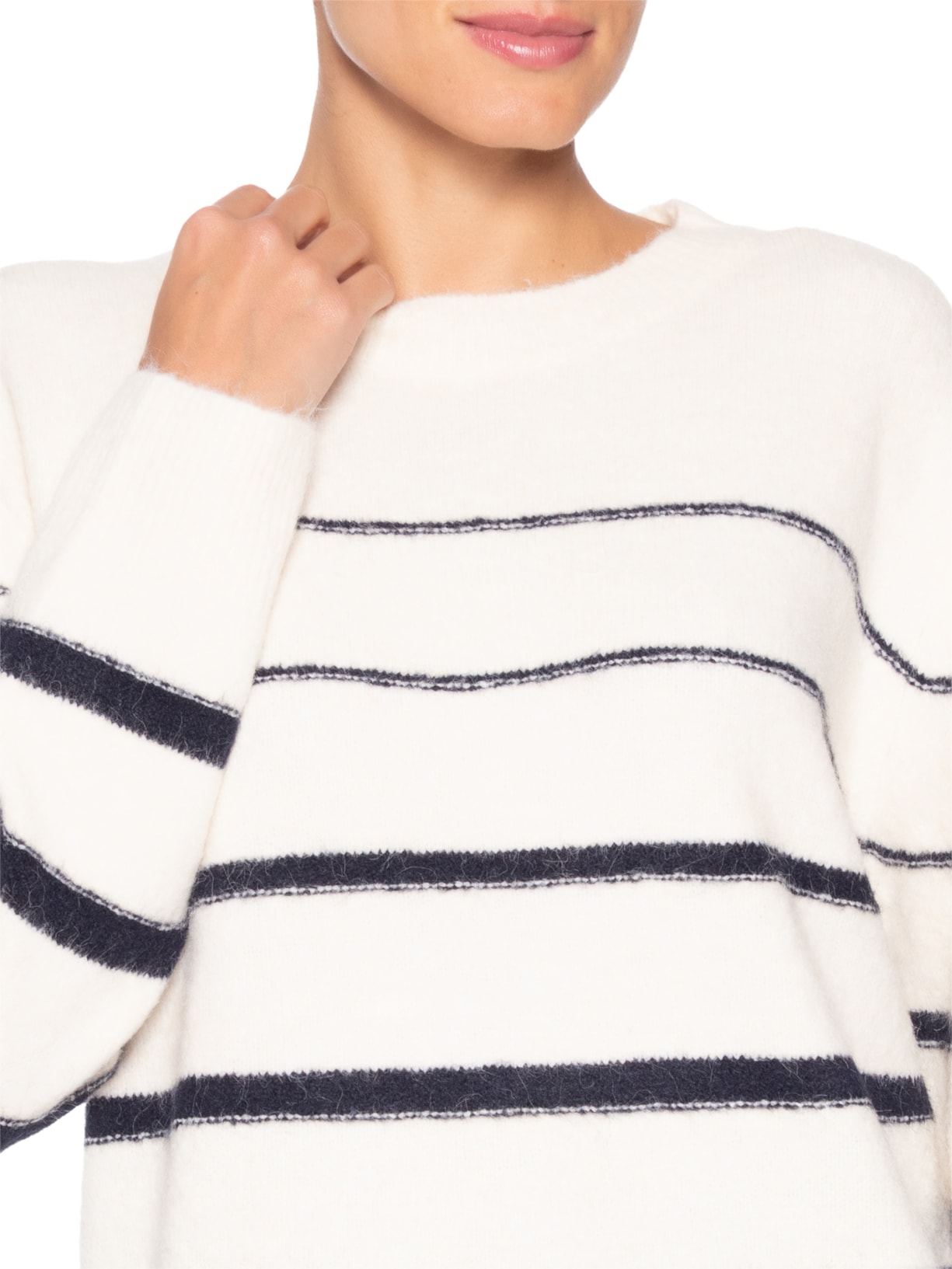 Suéter Feminino Listrado Em Tricot Off White Market 33