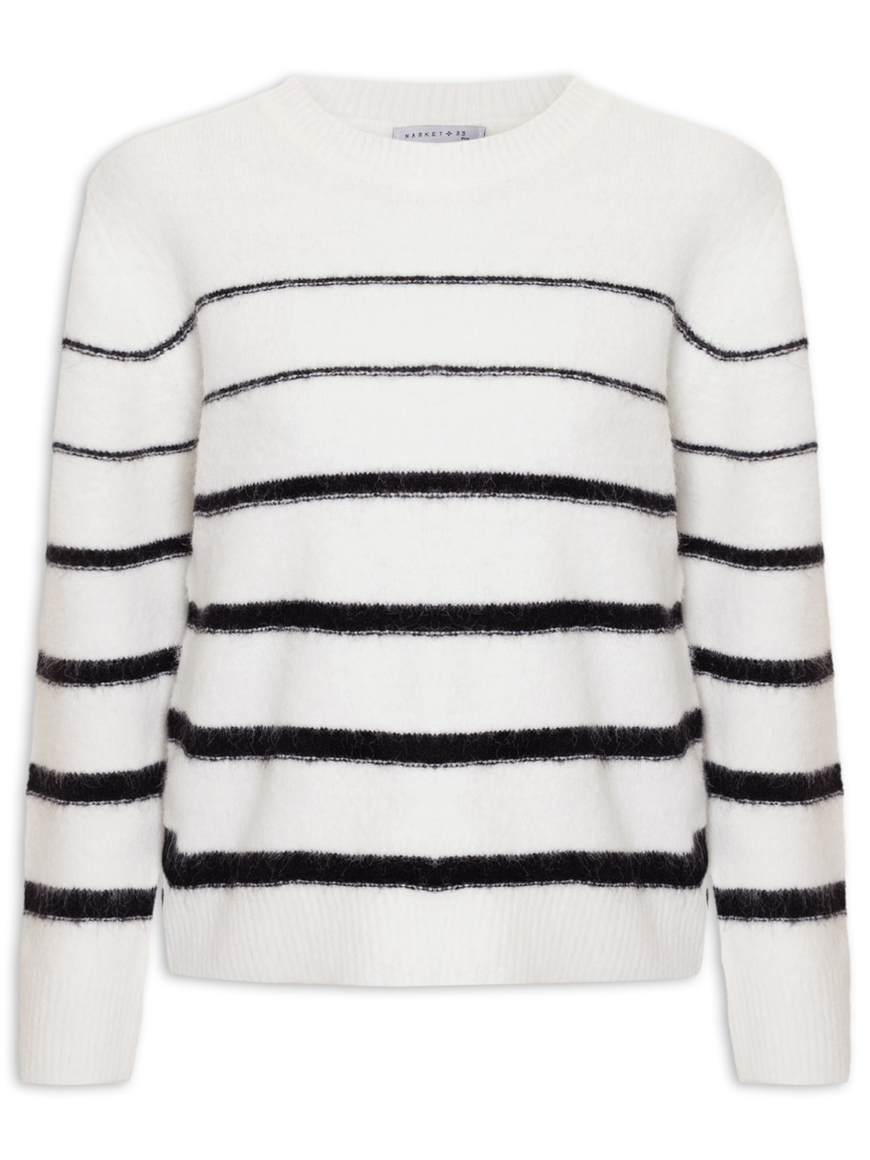 Suéter Feminino Listrado Em Tricot Off White Market 33