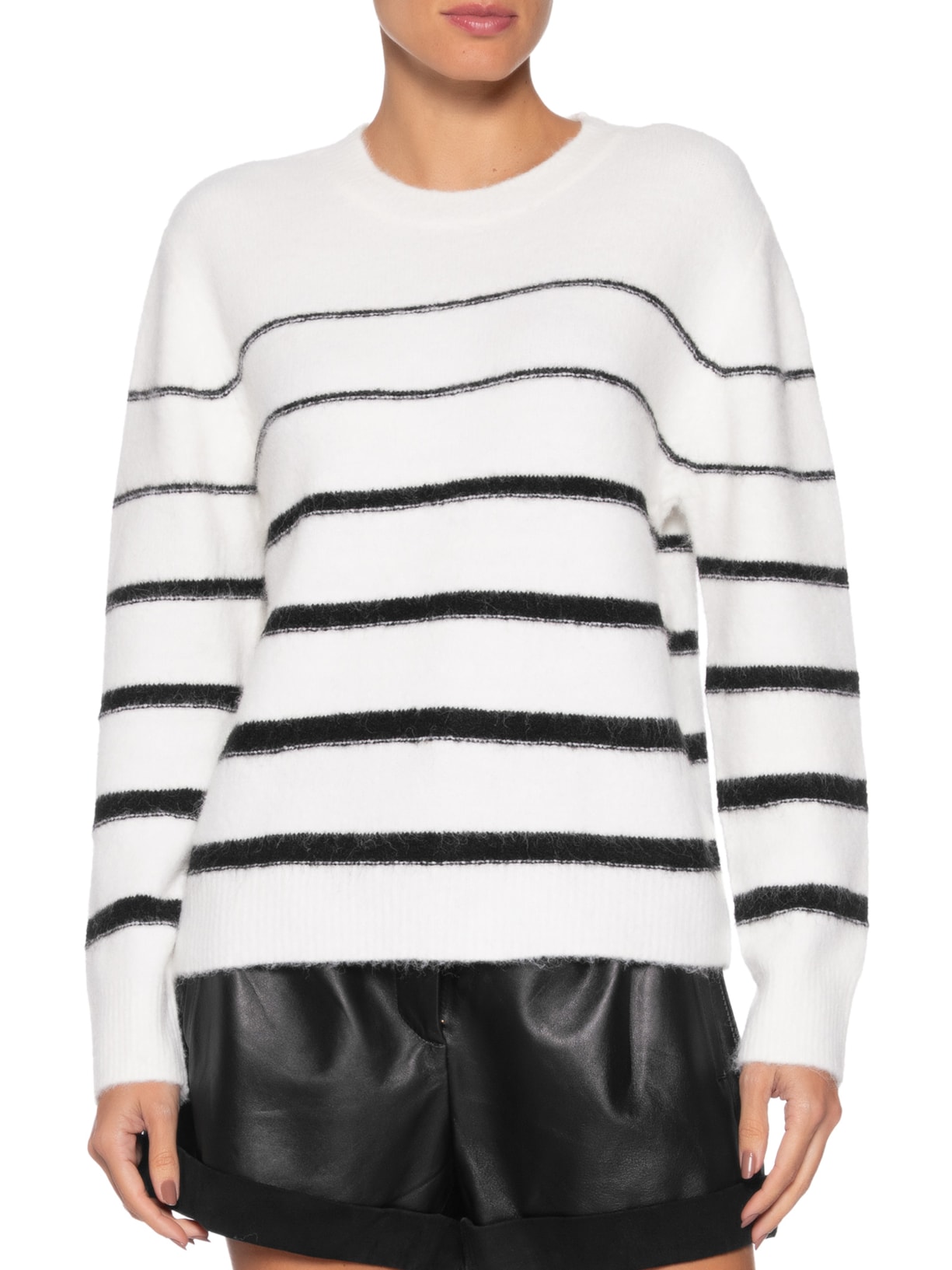 Suéter Feminino Listrado Em Tricot Off White Market 33