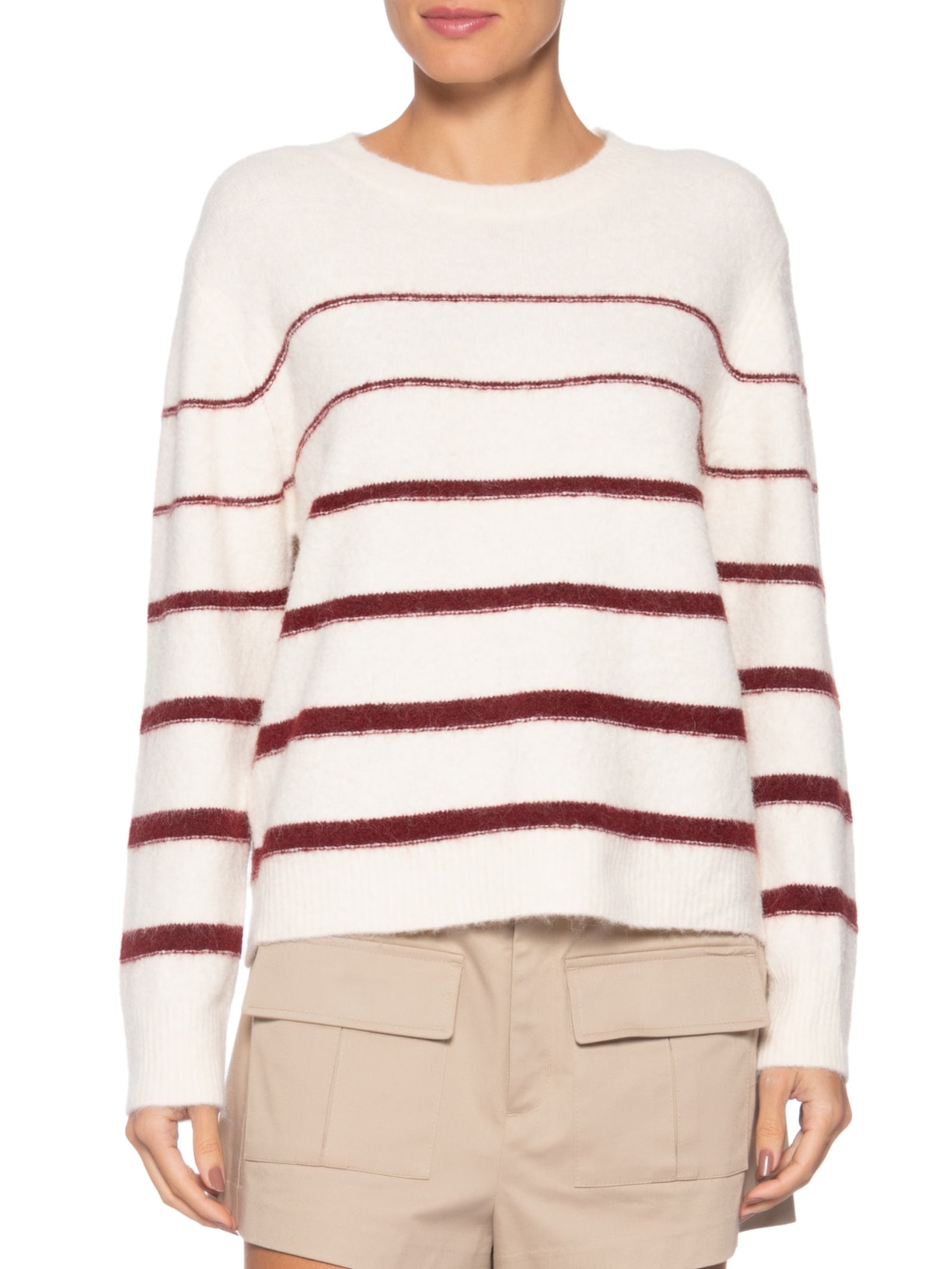 Suéter Feminino Listrado Em Tricot- Off White Market 33