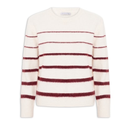Suéter Feminino Listrado - Off White