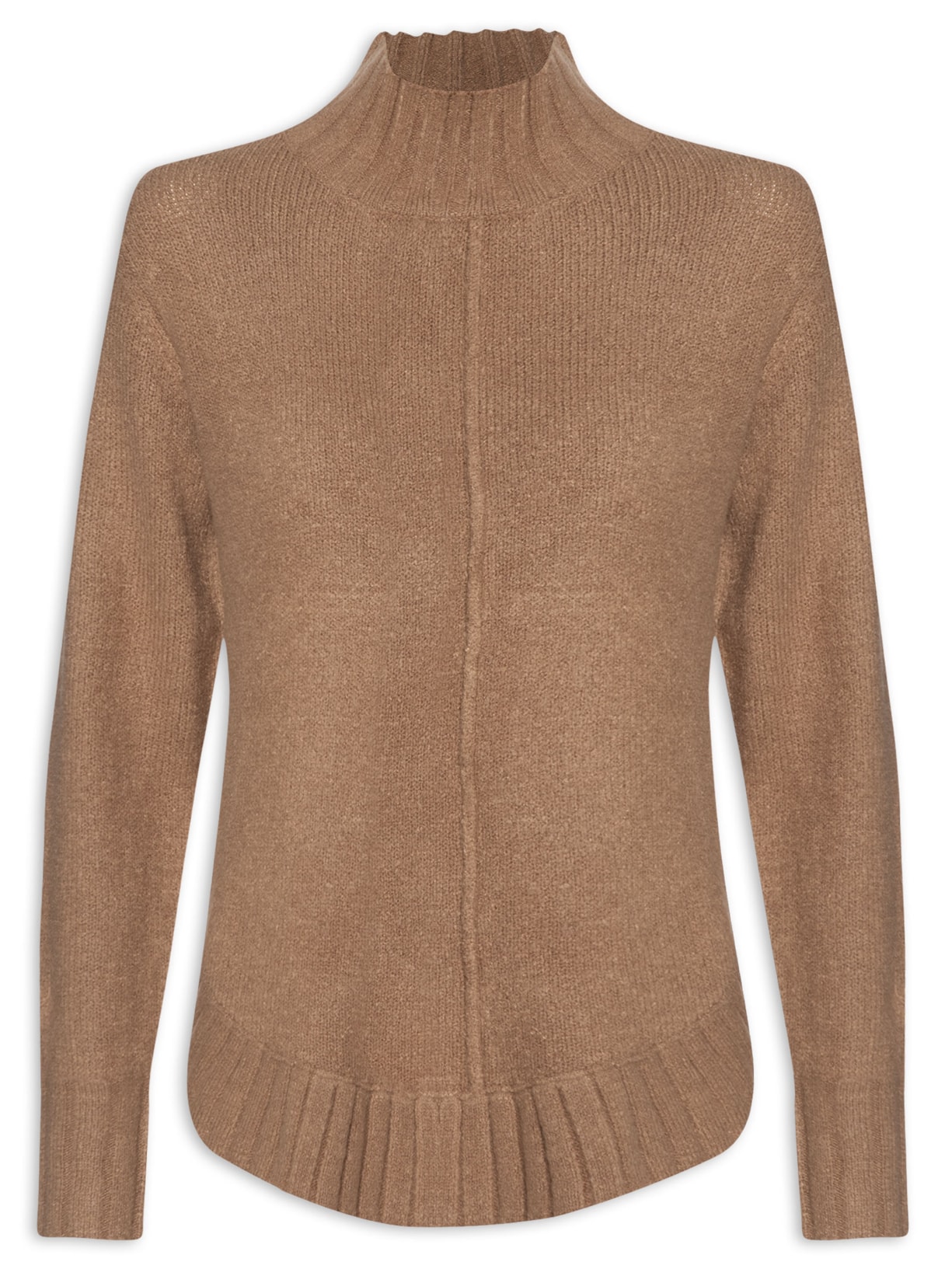 Suéter Feminino Manga Longa Tricot - Bege