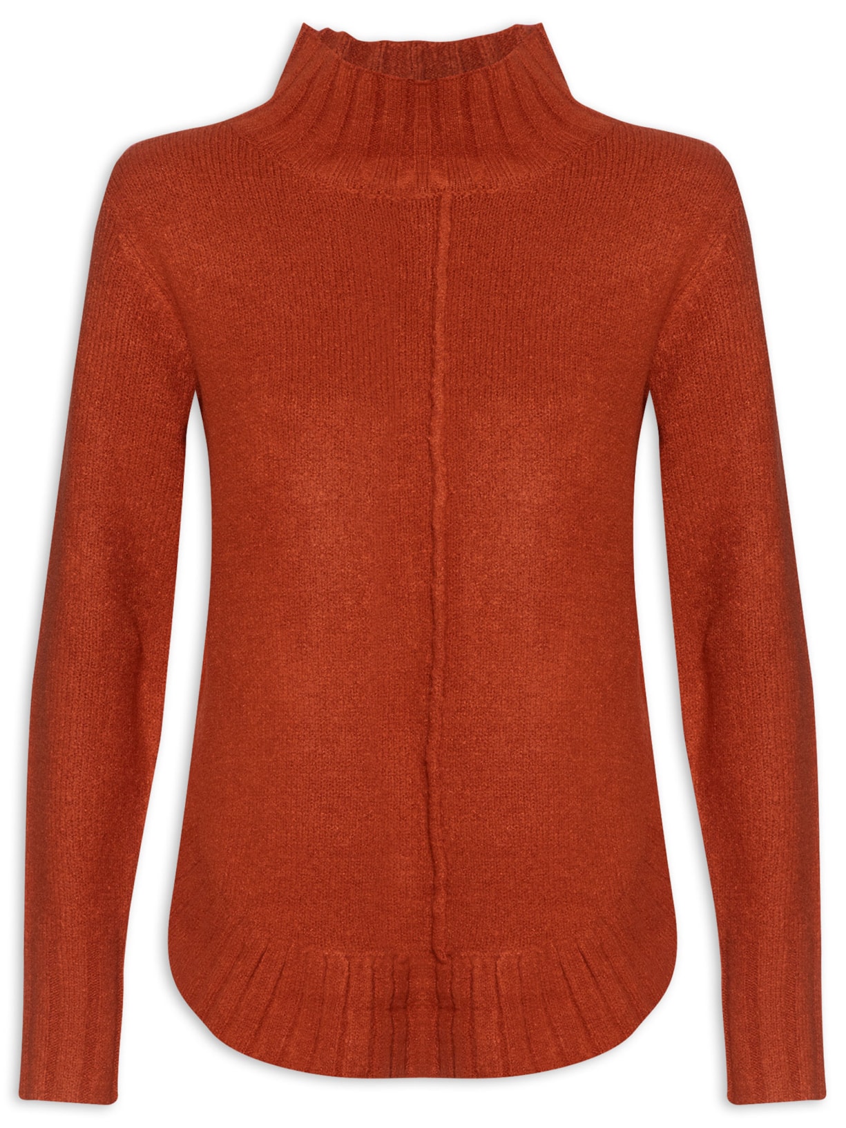 Suéter Feminino Manga Longa Tricot - Laranja