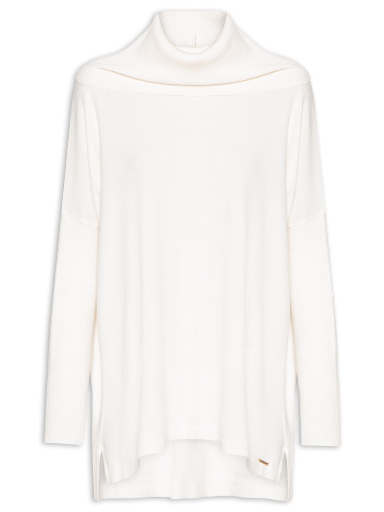 Suéter Feminino Maxi Pull Gola Boba - Branco