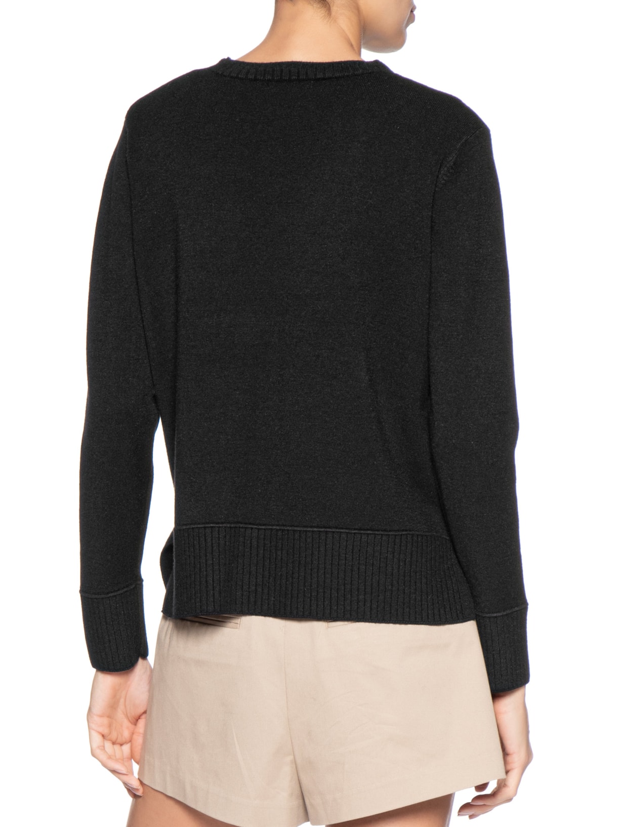 Suéter Feminino Oversized Básico Preto Basiq