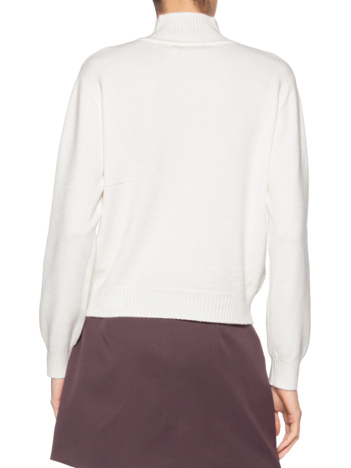 Suéter Feminino Oversized Gola Careca Off White Basiq