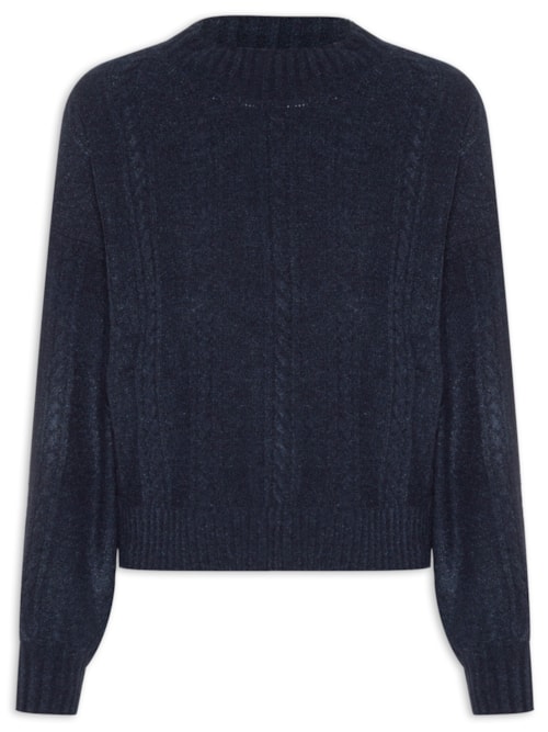 Suéter Feminino Oversized Texturizado - Azul