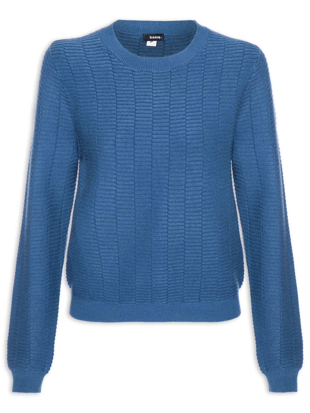 Suéter Feminino Oversized Texturizado - Azul
