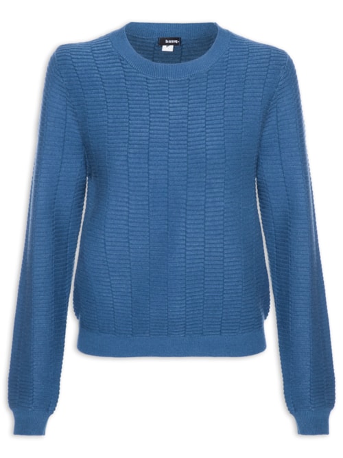 Suéter Feminino Oversized Texturizado - Azul