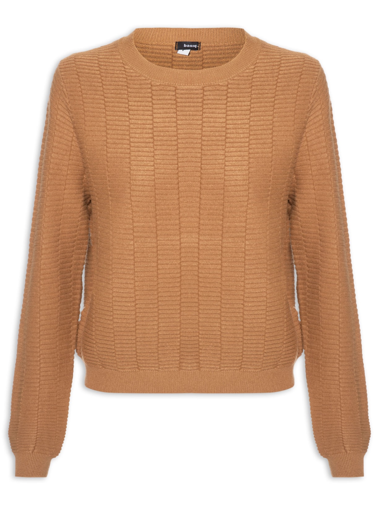 Suéter Feminino Oversized Texturizado Marrom Basiq