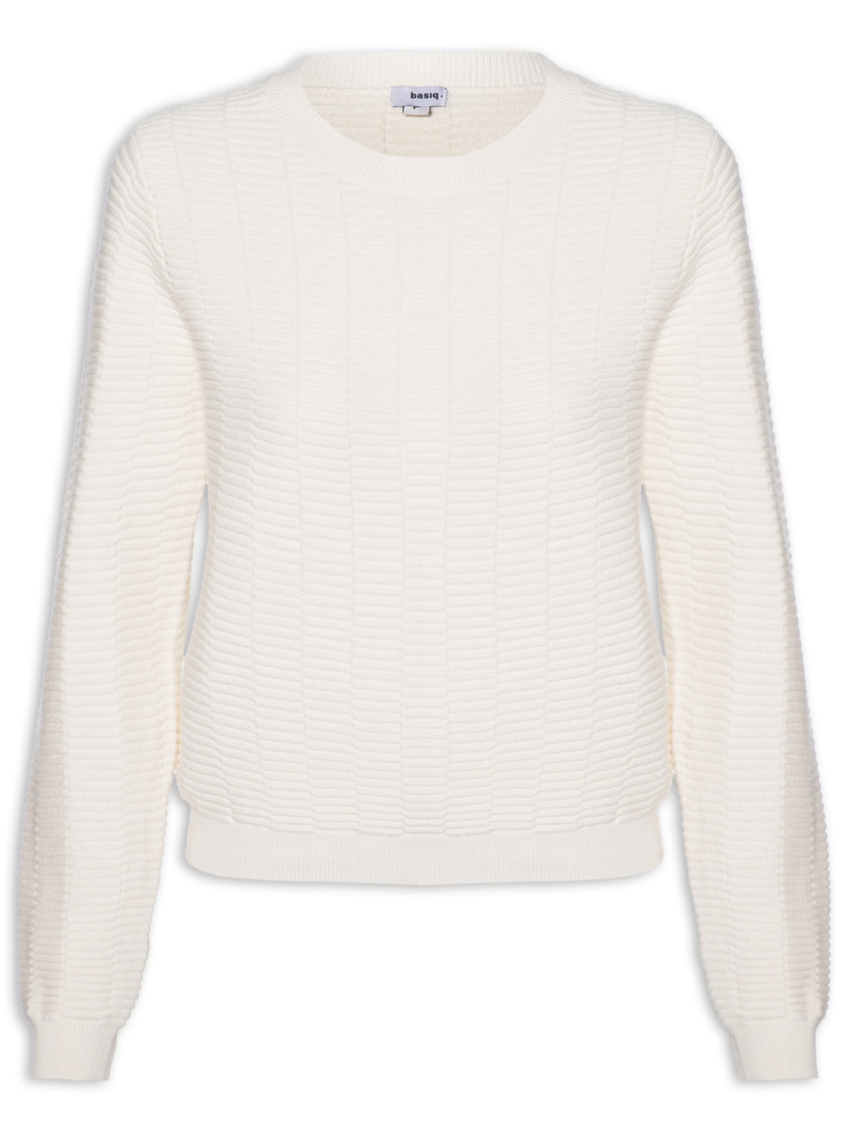 Suéter Feminino Oversized Texturizado Off White Basiq
