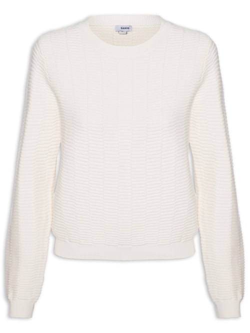 Suéter Feminino Oversized Texturizado - Off White
