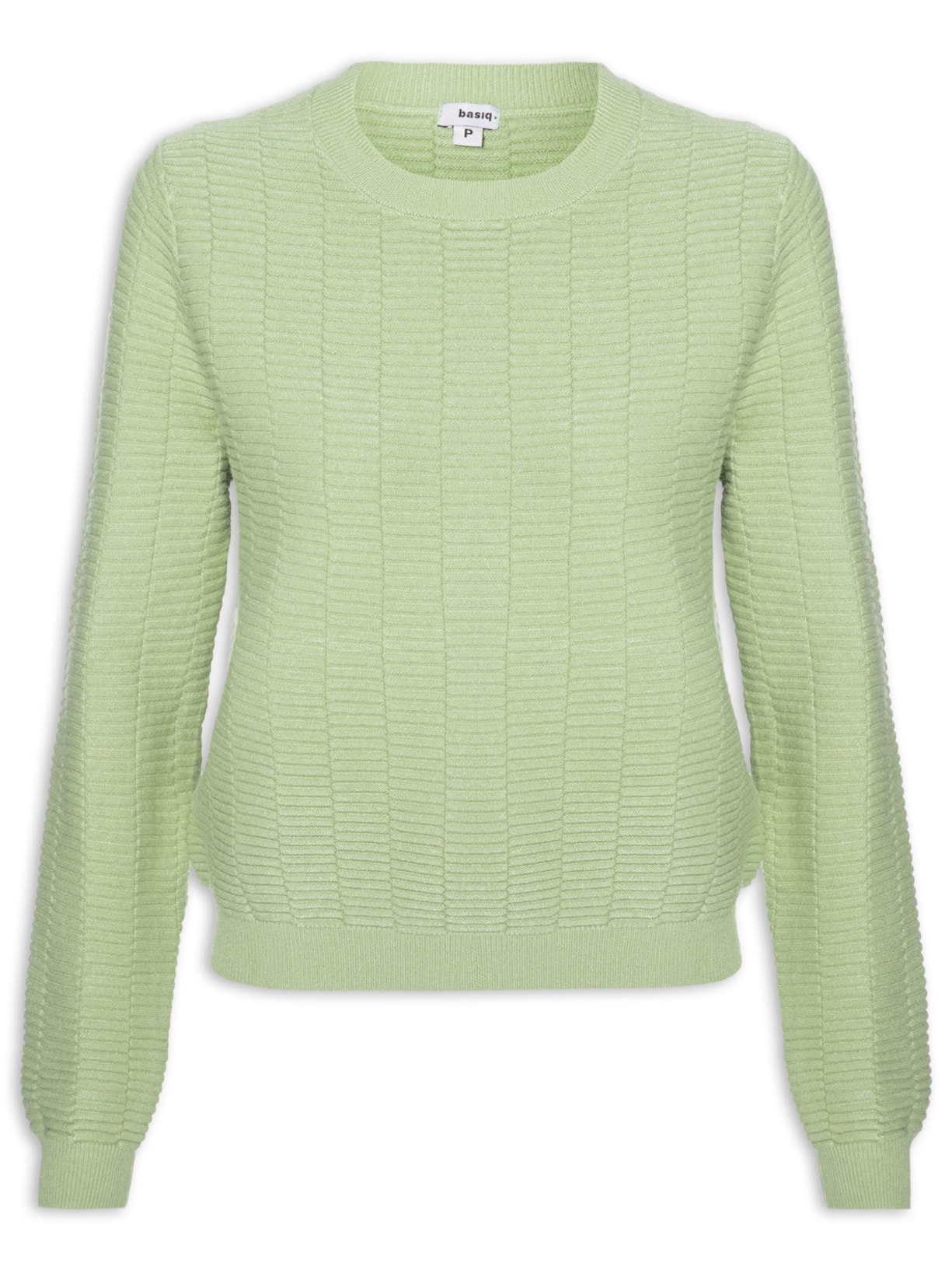 Suéter Feminino Oversized Texturizado Verde Basiq