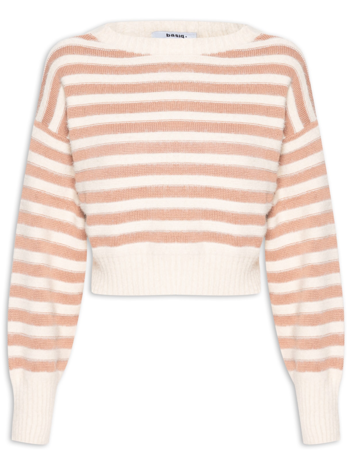 Suéter Feminino Pelúcia Listrado - Bege