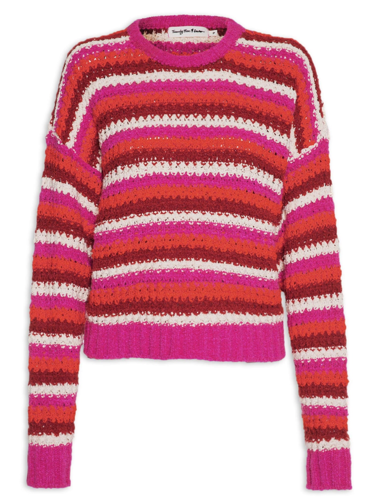 Suéter Feminino Pull Colors Stripe - Rosa