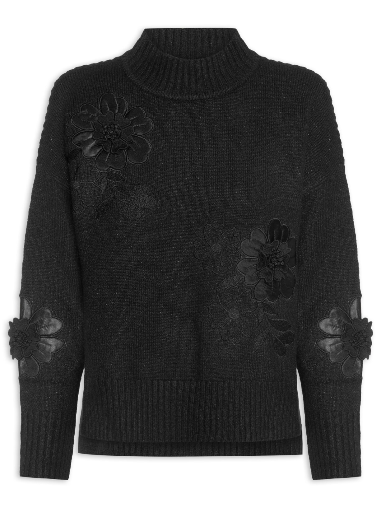 Suéter Feminino Pull June Tricot Preto Bo.bô