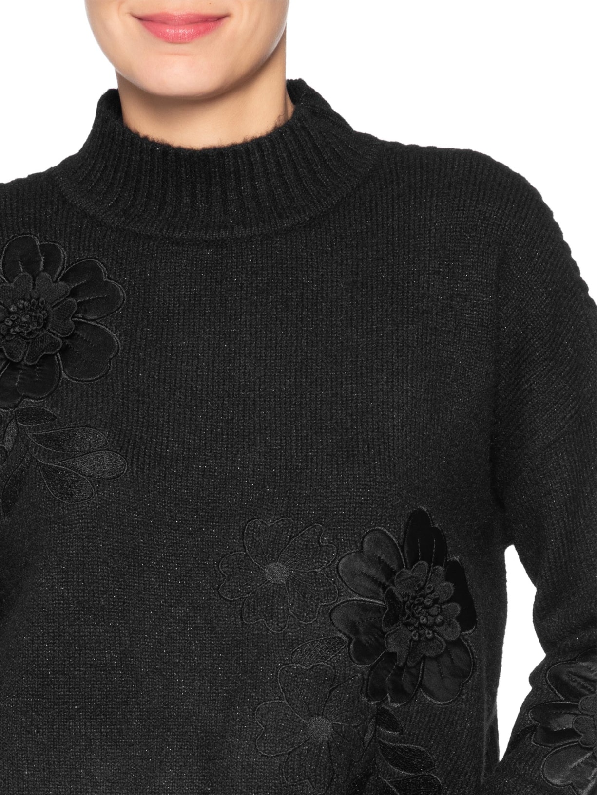 Suéter Feminino Pull June Tricot Preto Bo.bô