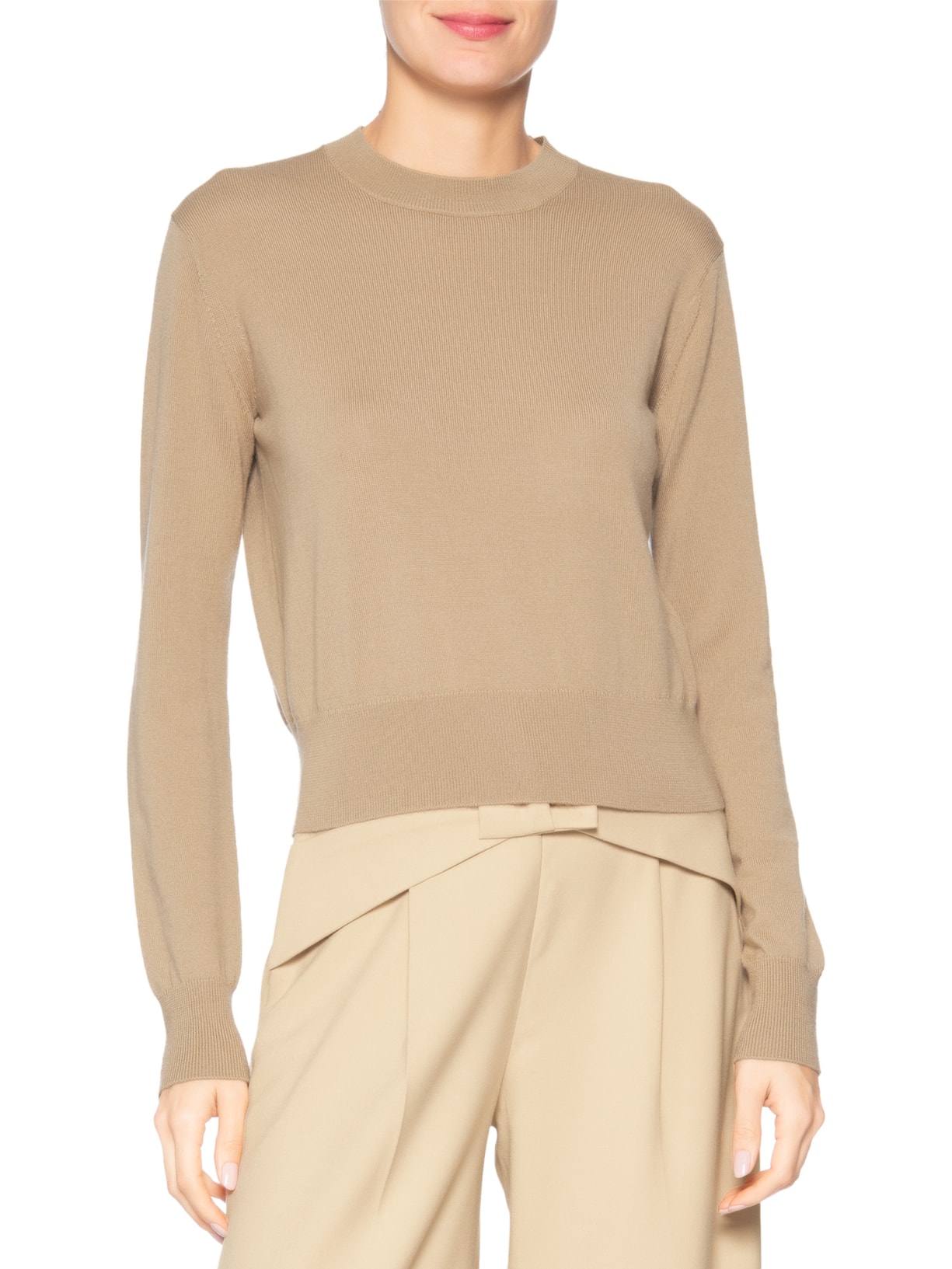 Suéter Feminino Pull Theodora Khaki Tricot Bege Bo.bô