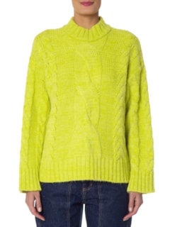 Suéter Feminino Pull Tranças Vibrantes Tricot - Verde by ANIMALE