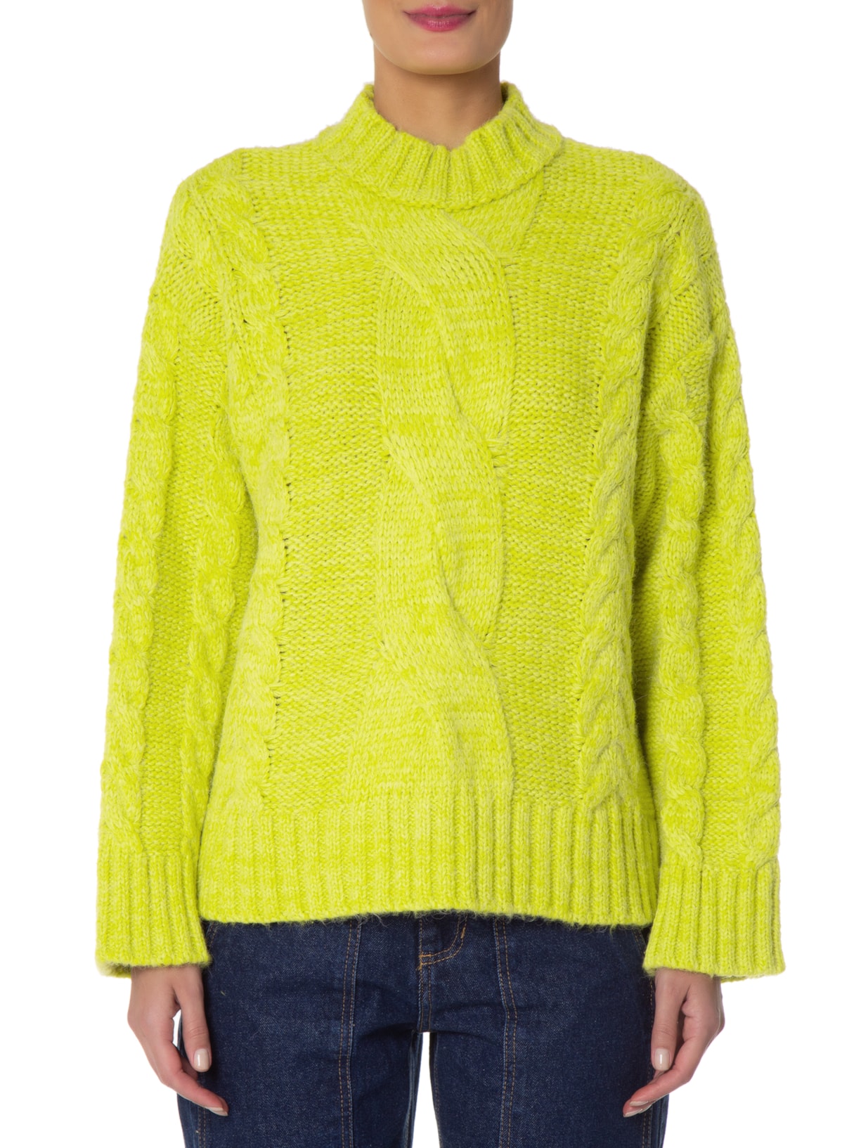 Suéter Feminino Pull Tranças Vibrantes Tricot - Verde by ANIMALE