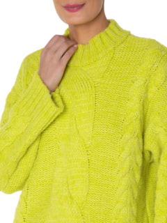 Suéter Feminino Pull Tranças Vibrantes Tricot - Verde by ANIMALE