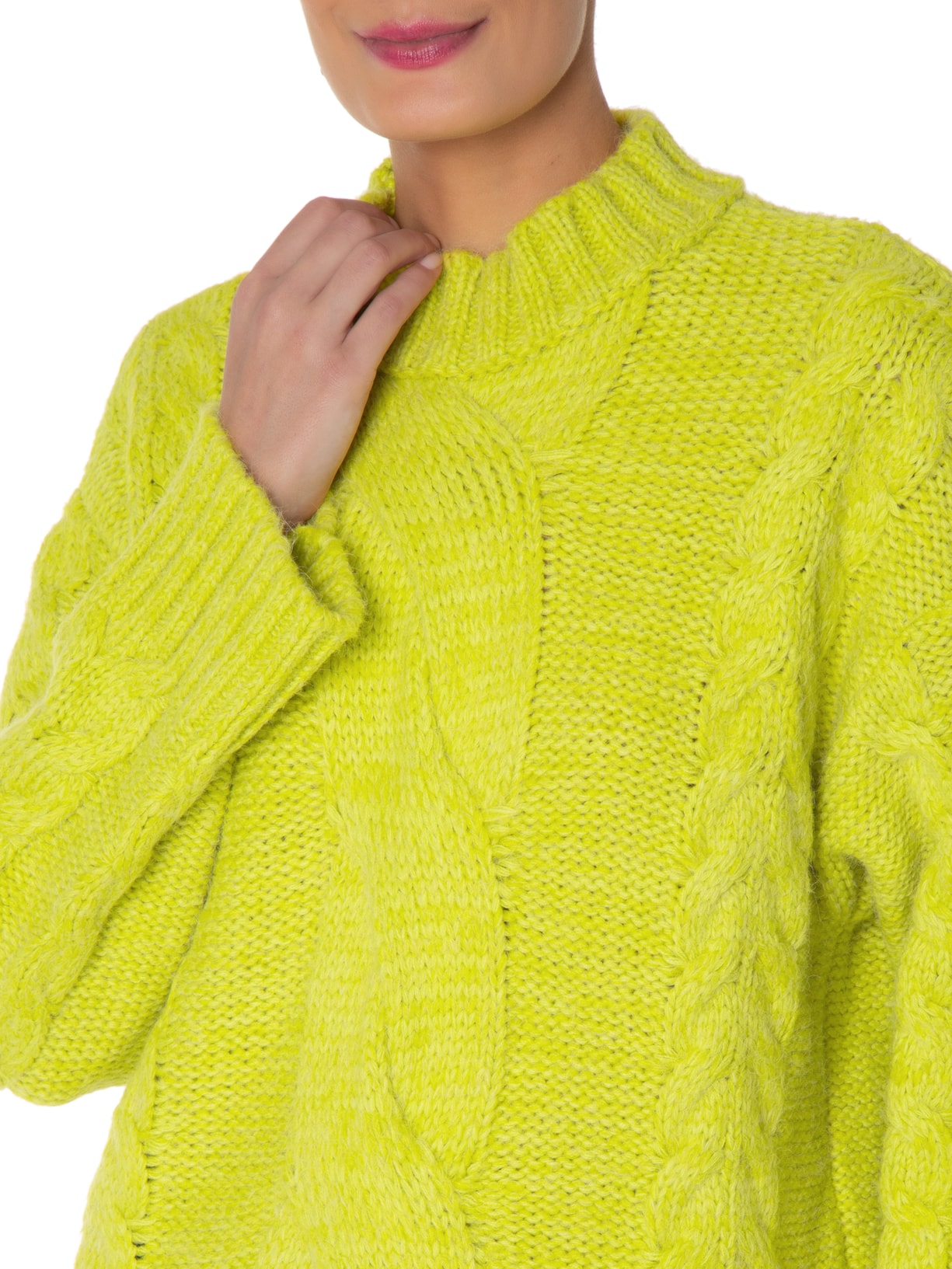 Suéter Feminino Pull Tranças Vibrantes Tricot - Verde by ANIMALE