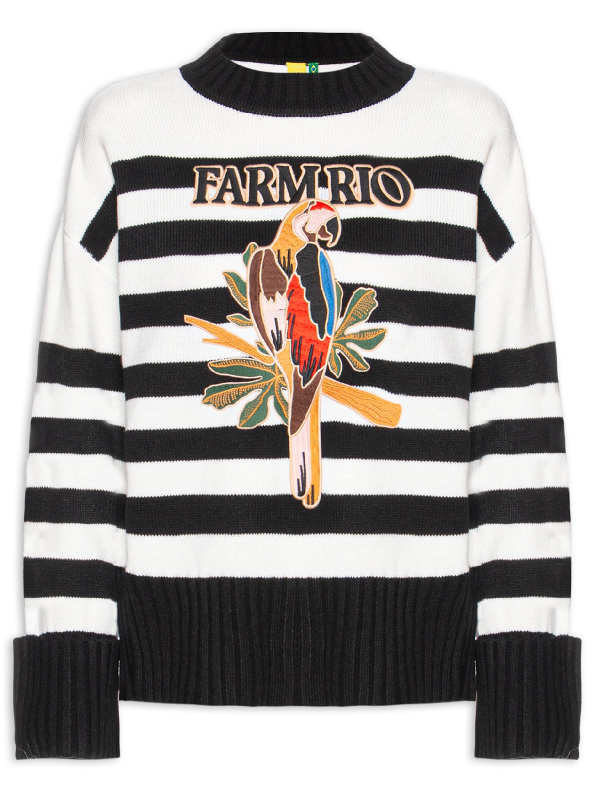 Suéter Feminino Pull Tricot Com Bordado - Preto