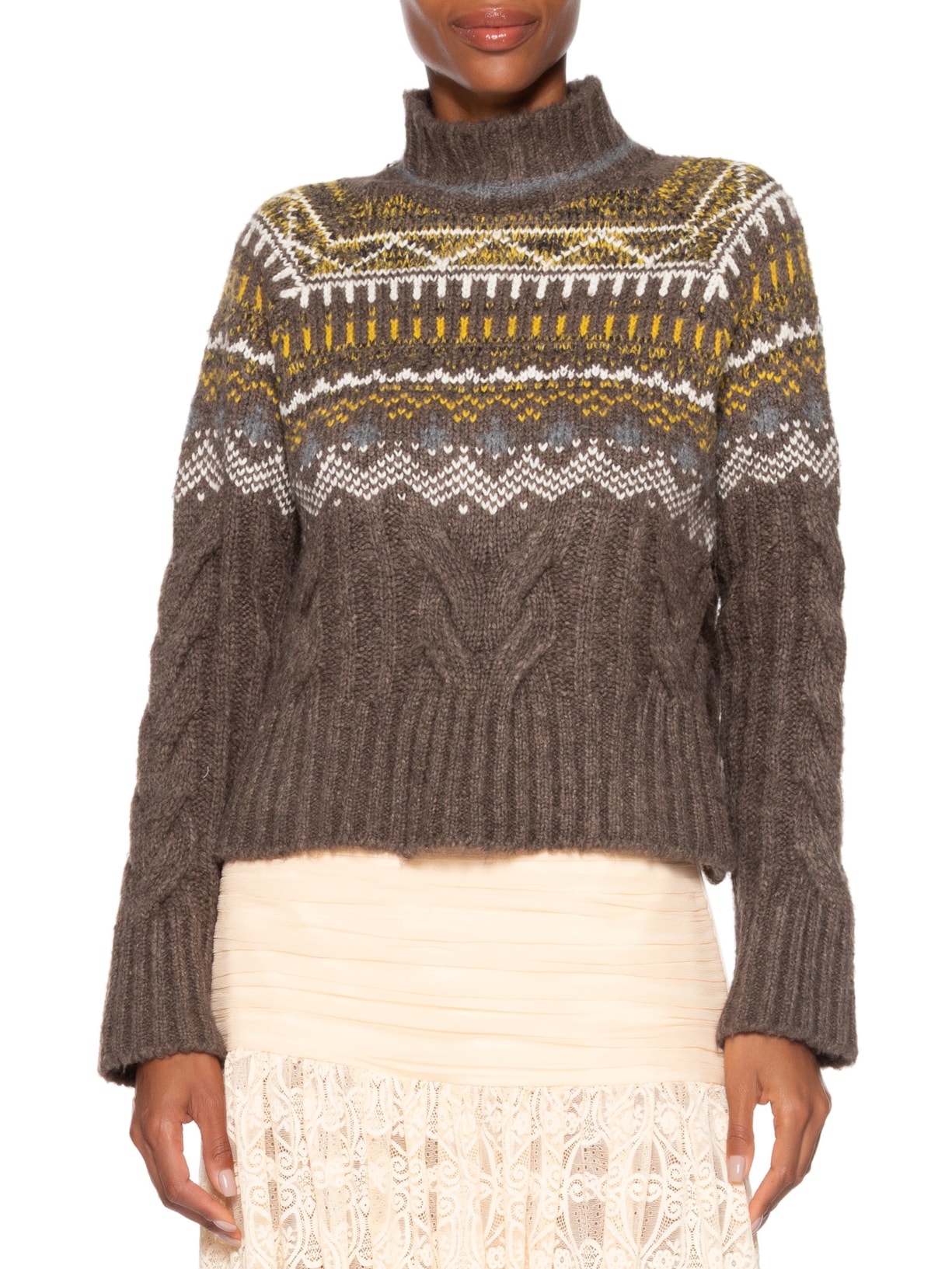 Suéter Feminino Pull Tricot Jamie Marrom Nk
