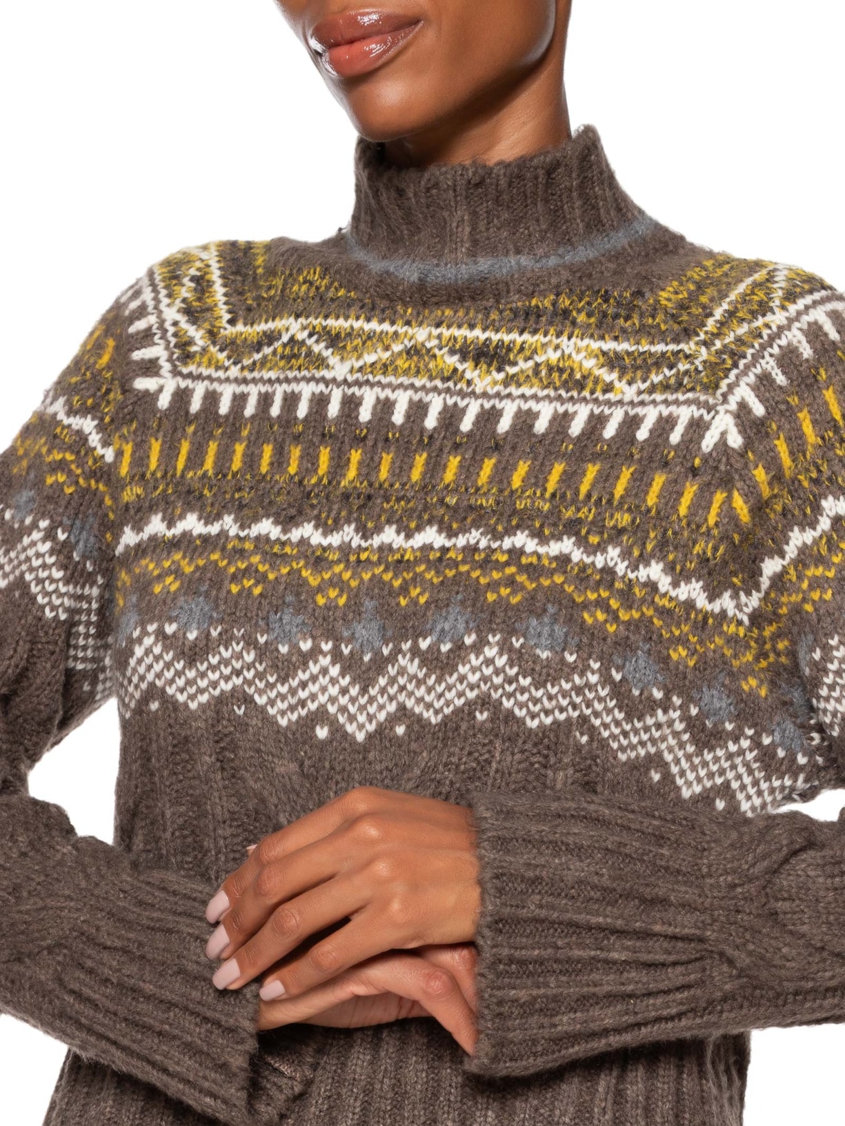 Suéter Feminino Pull Tricot Jamie Marrom Nk