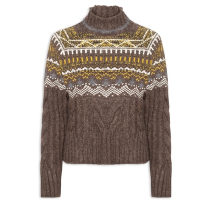 Suéter Feminino Pull Tricot Jamie - Marrom
