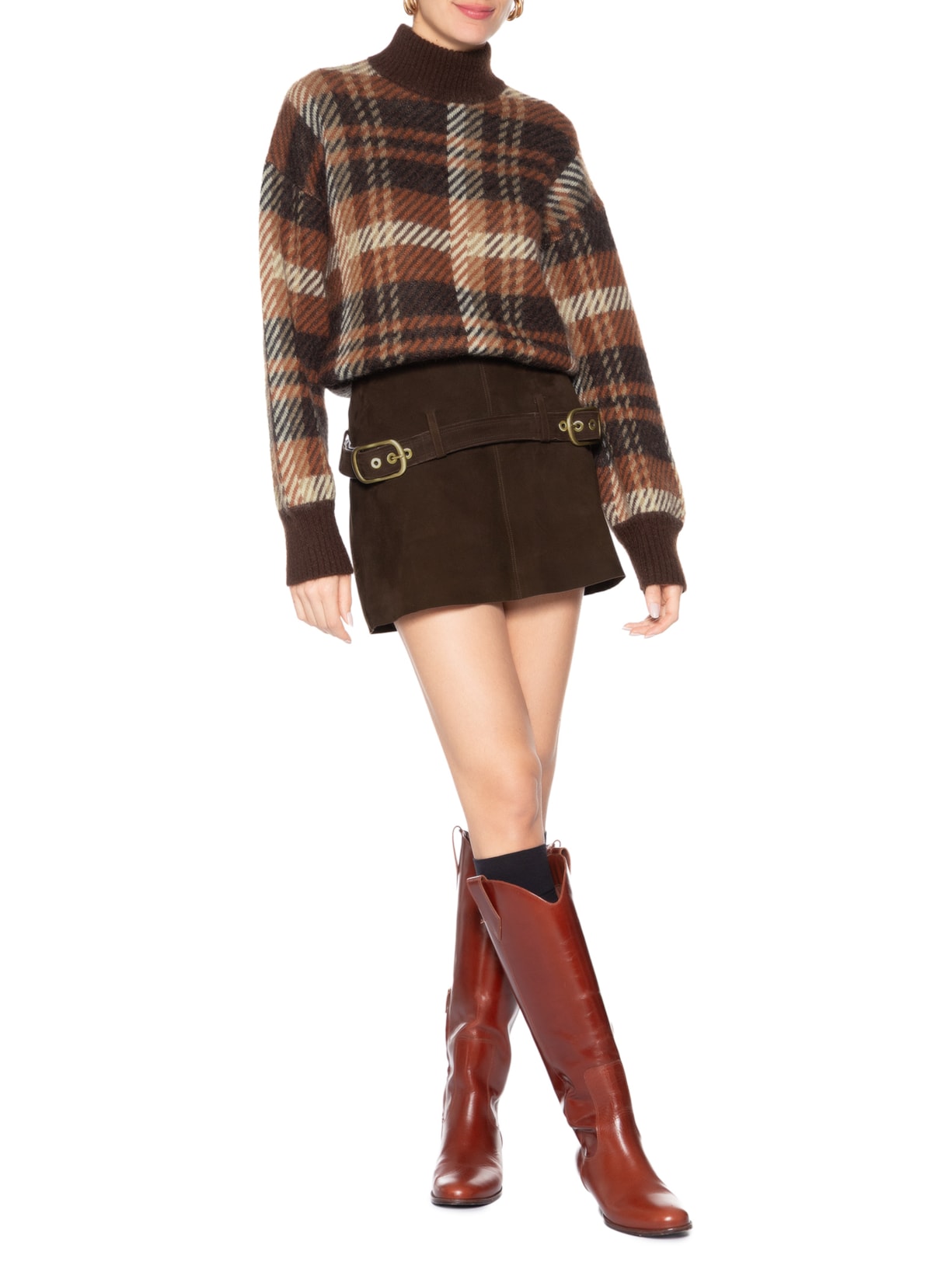 Suéter Feminino Pull Tricot Marrom Nk