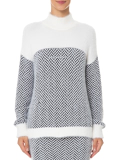 Suéter Feminino Pullover Chevron Sandra - Off White by TWENTY FOUR SEVEN