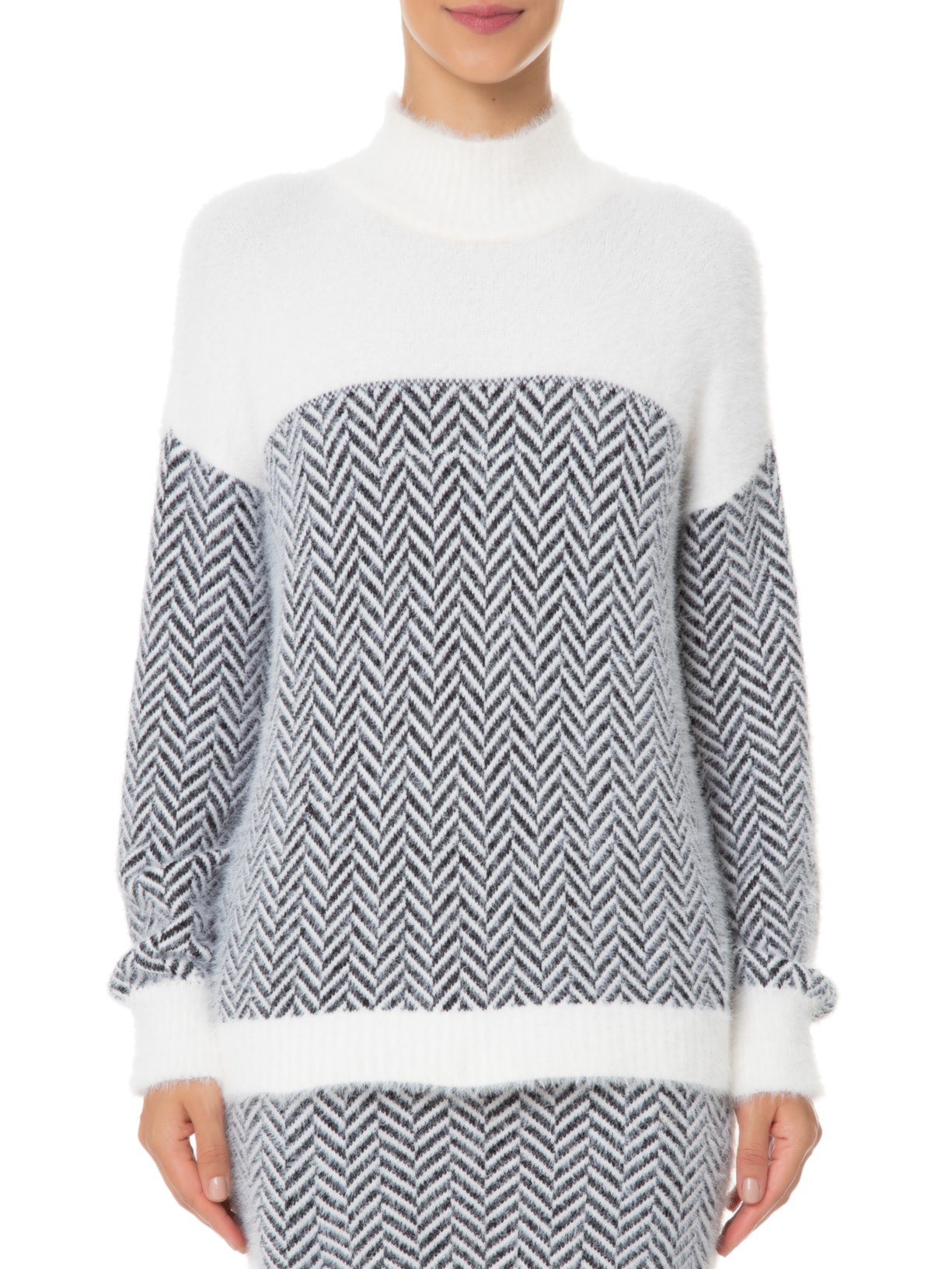 Suéter Feminino Pullover Chevron Sandra - Off White by TWENTY FOUR SEVEN