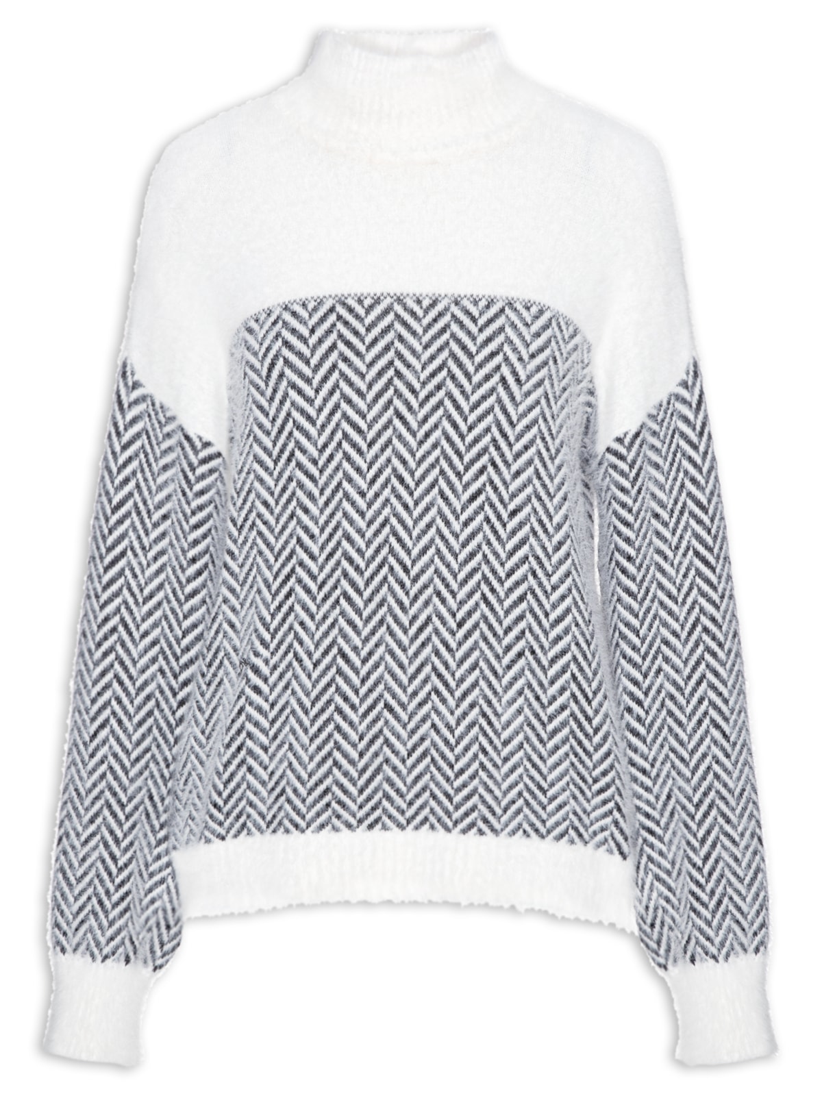 Suéter Feminino Pullover Chevron Sandra - Off White by TWENTY FOUR SEVEN