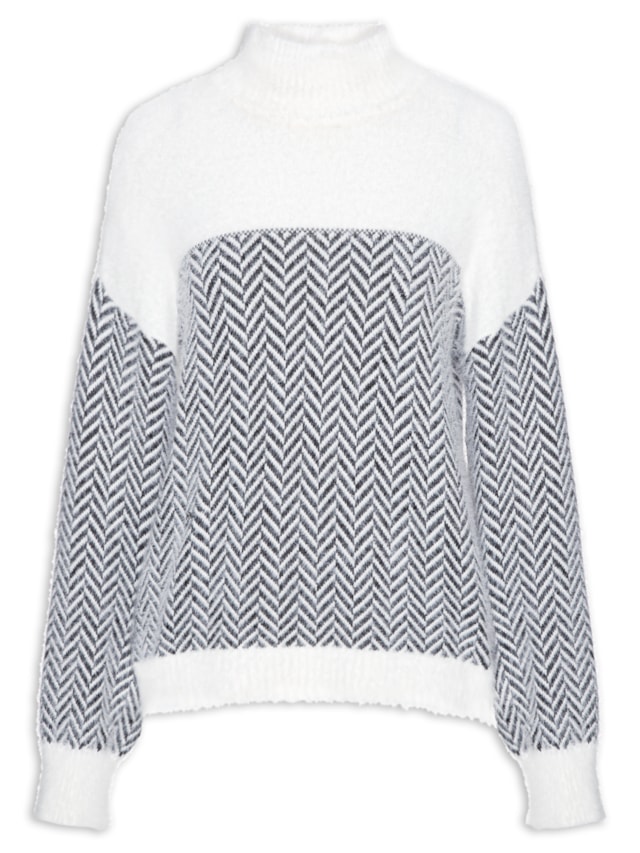 Suéter Feminino Pullover Chevron Sandra - Off White by TWENTY FOUR SEVEN