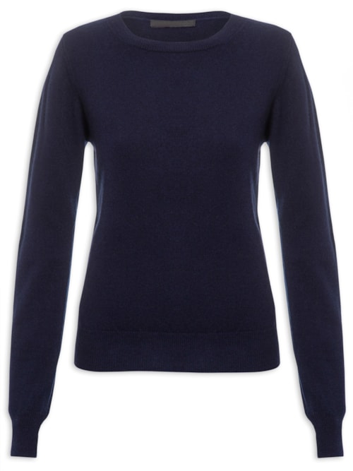 Suéter Feminino Puro Cashmere - Azul