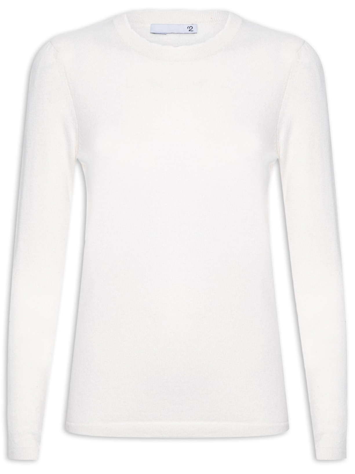 Suéter Feminino Puro Cashmere Gola Trabalhada - Off White