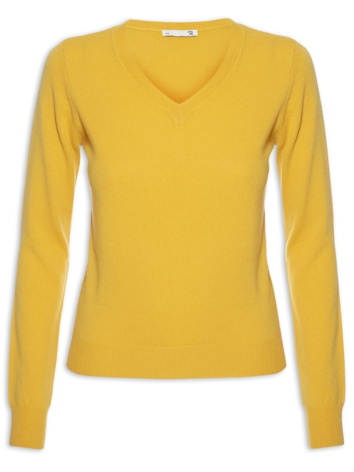 Suéter Feminino Puro Cashmere Gola V - Amarelo
