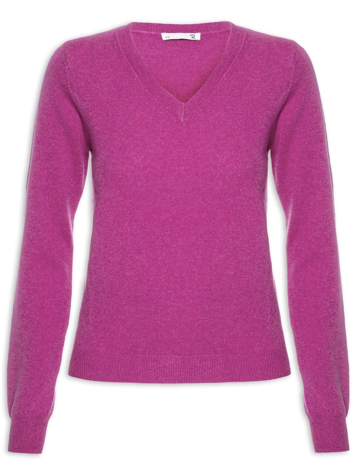 Suéter Feminino Puro Cashmere Gola V - Rosa