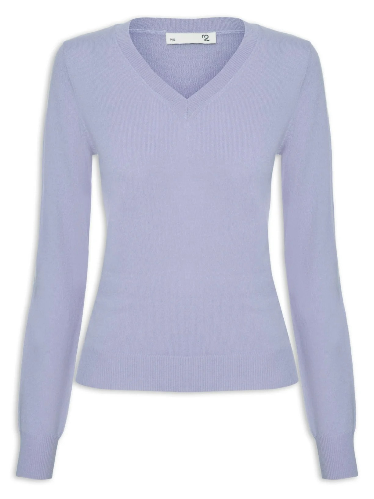 Suéter Feminino Puro Cashmere Gola V - Roxo